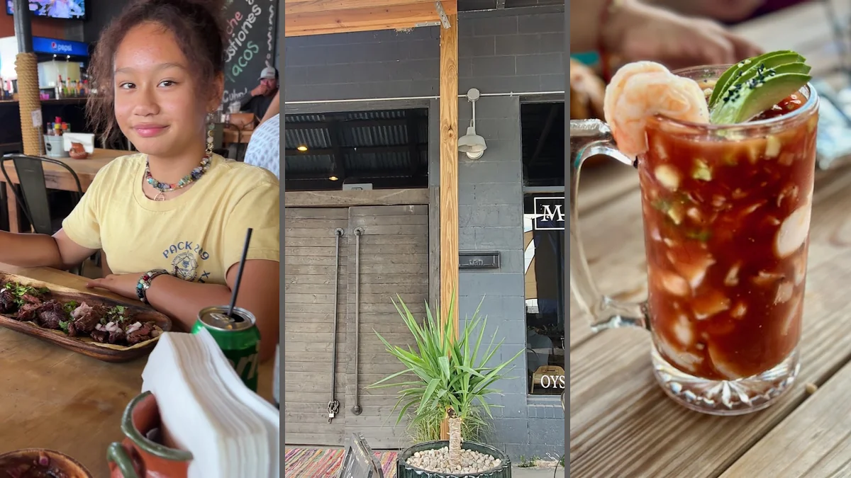 Fresh seafood dishes on a restaurant table.